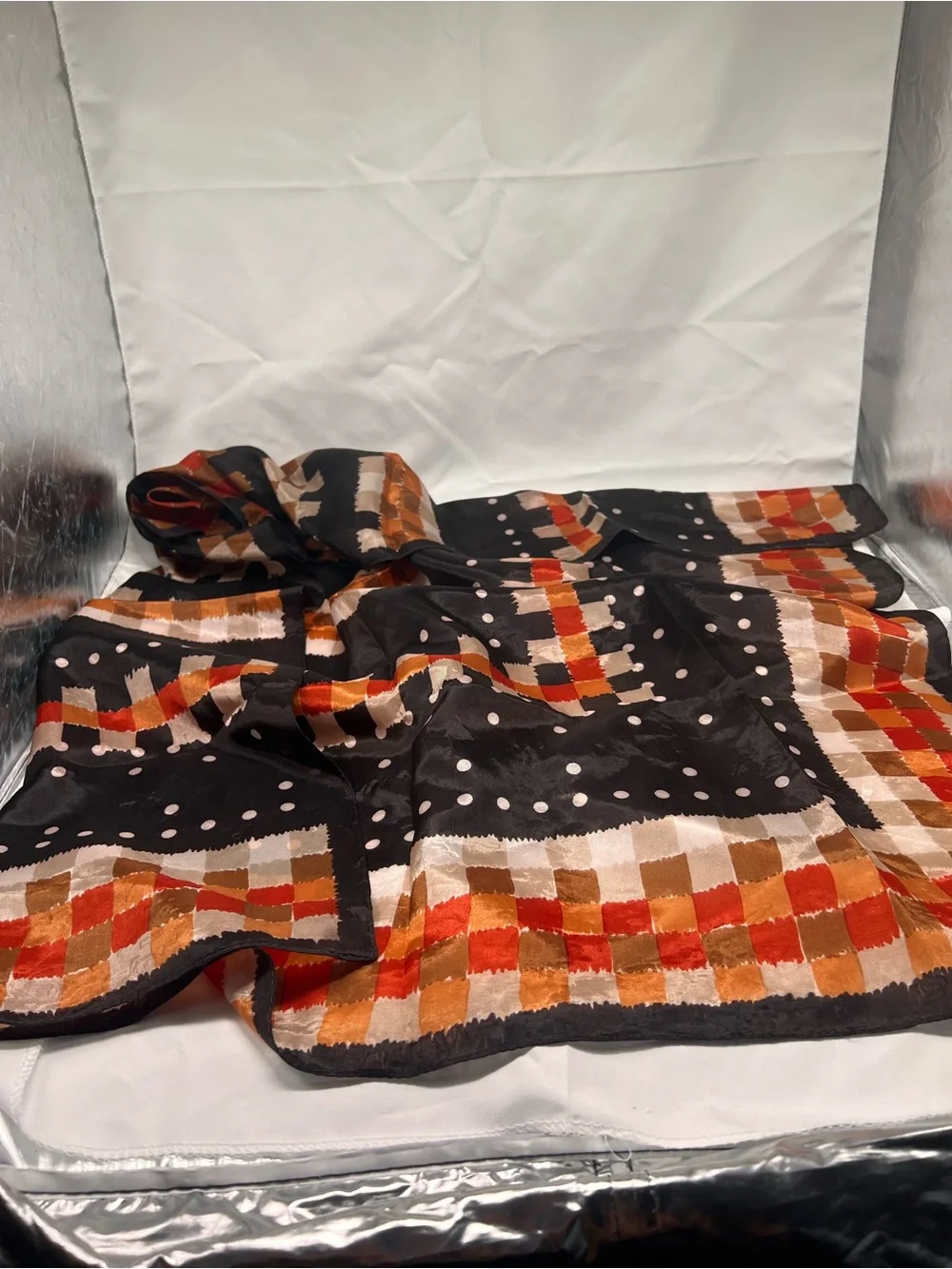Black Multi-Color Patterned scarf